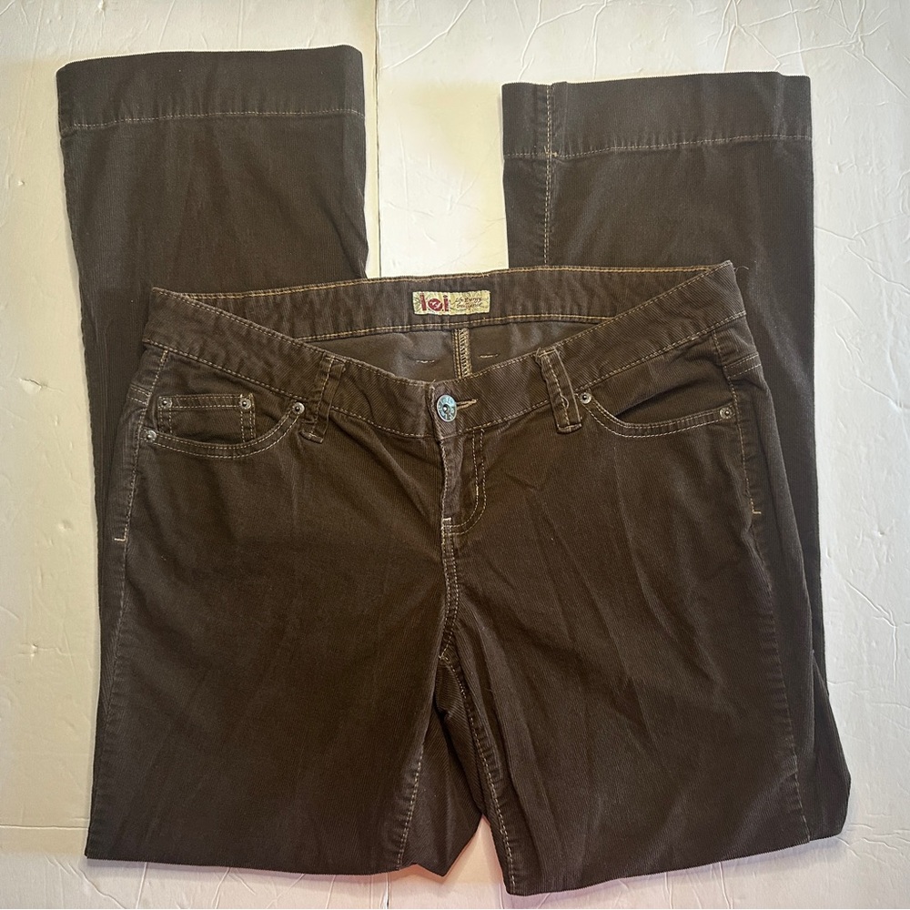 Vintage Y2K Brown corduroy Low Rise Boot Cut Pants Size 14 - Picture 4 of 12